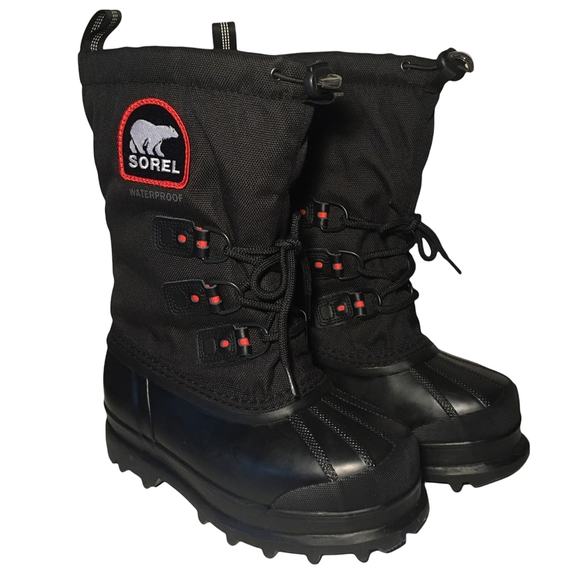 Sorel Youth Glacier XT Black Heavy Duty Winter Boots Big Kid Size 4 - Picture 1 of 13